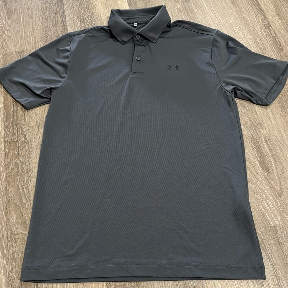 Like 🆕 Under Armour Men’s Polo in dark grey, Size S